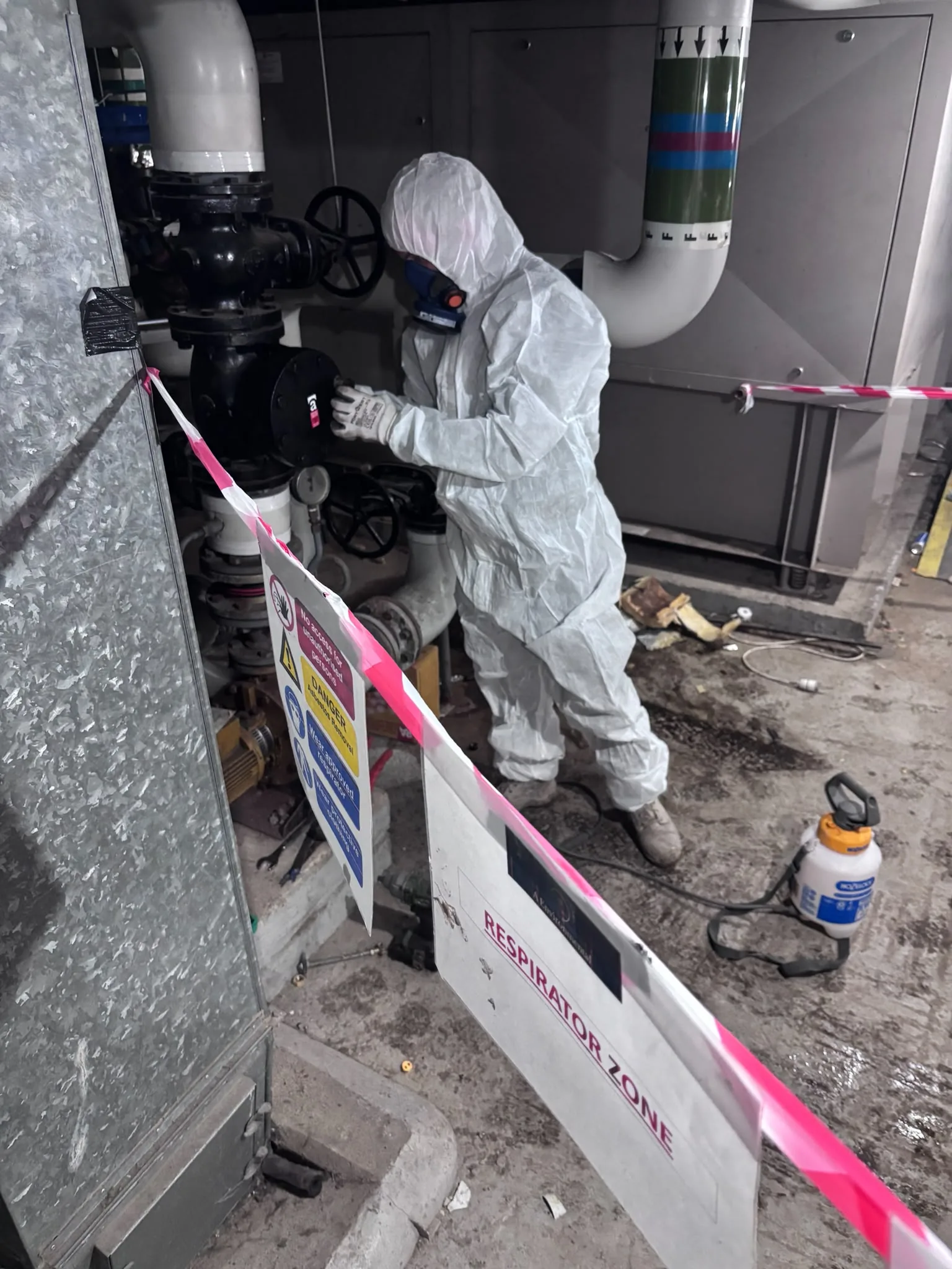 Asbestos artex removal from concrete soffit in Highbury